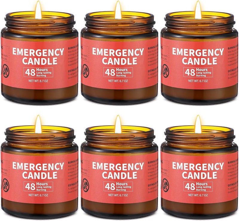 Chuarry Emergency Candles for Power Outage 48 Hours Long Burning Survival Candles Soy Wax for Emergency Winter Storm Camp Essentials - Image 1